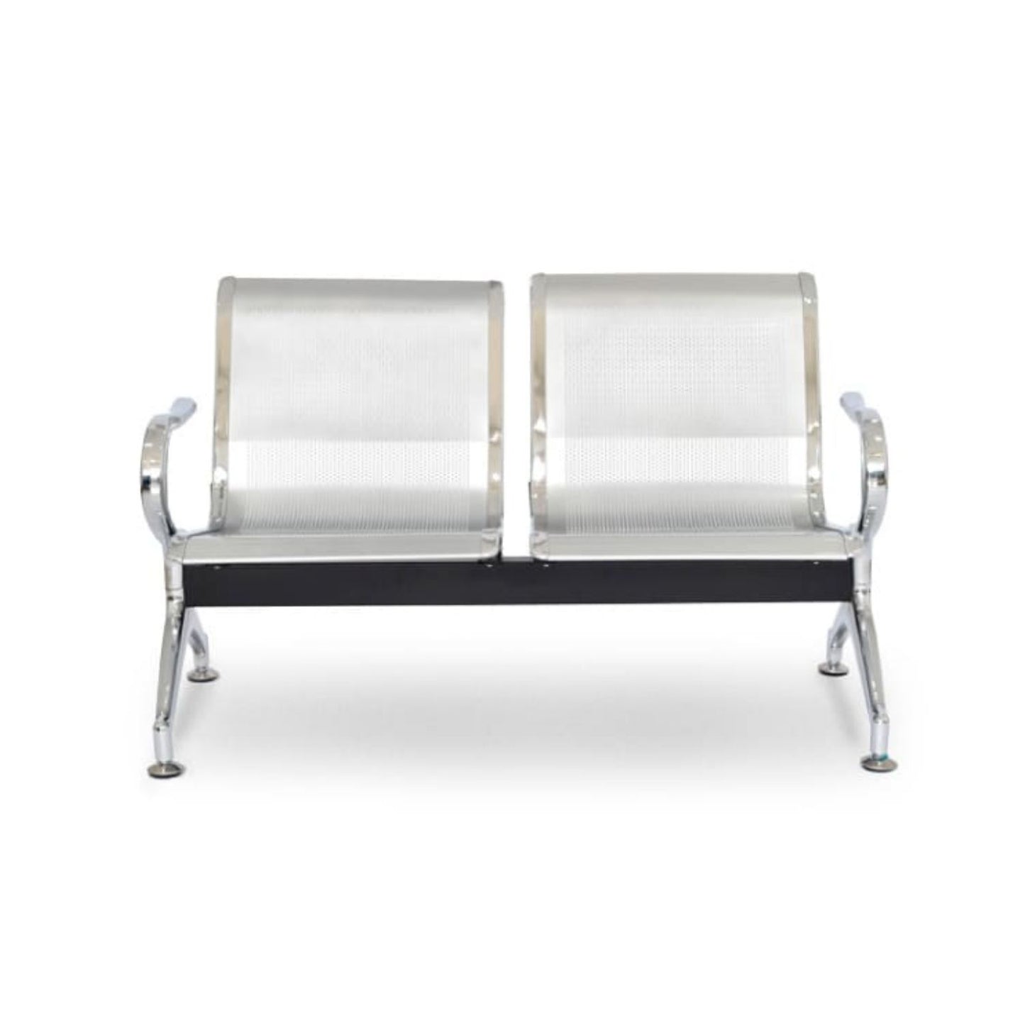 Silla Tandem 2 Puesto Cromado Azul