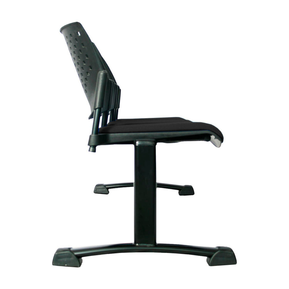 Silla Tandem Tapizado 3 Puestos Base Negra FLY Negro