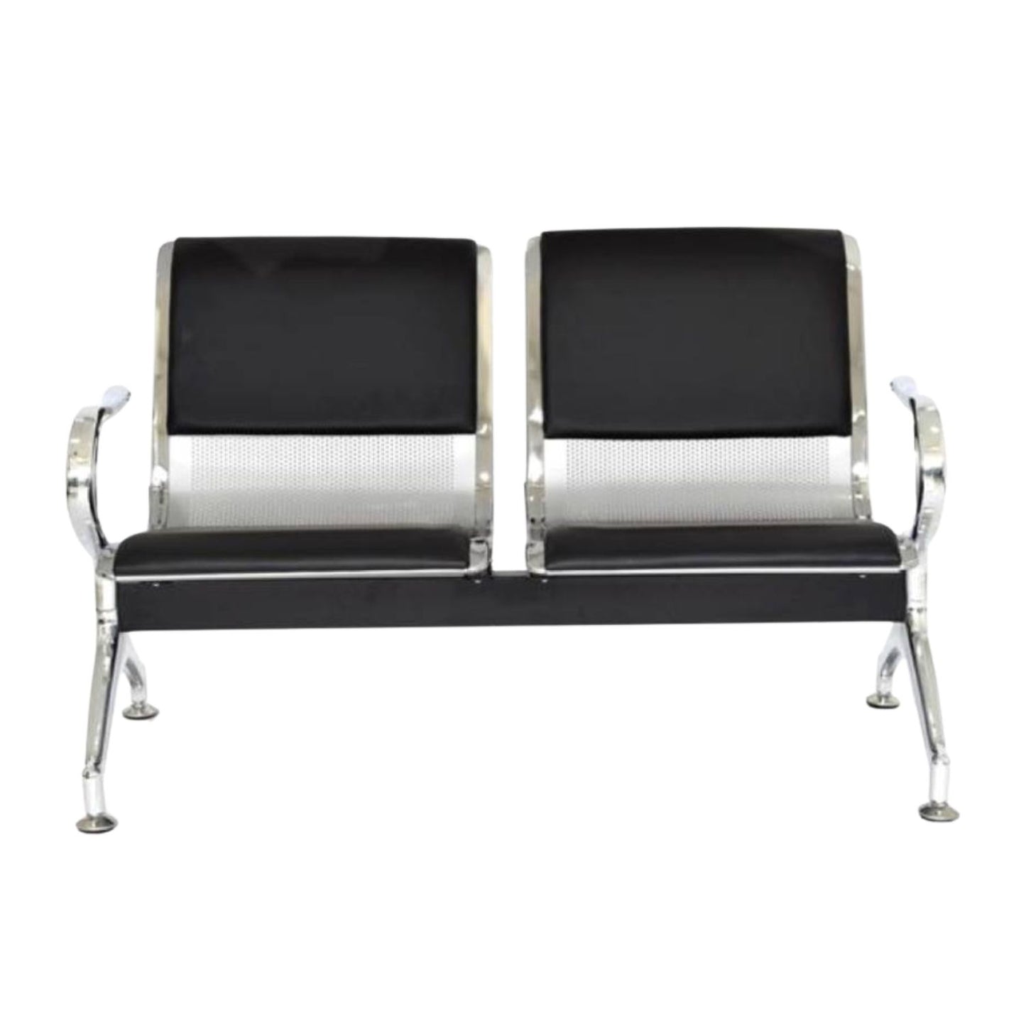 Silla Tandem 2 Puesto Tapizado Negro