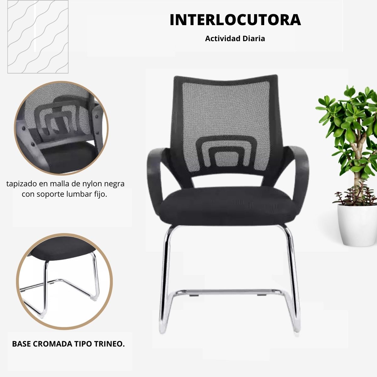 Silla De Oficina Colors Interlocutora Negro