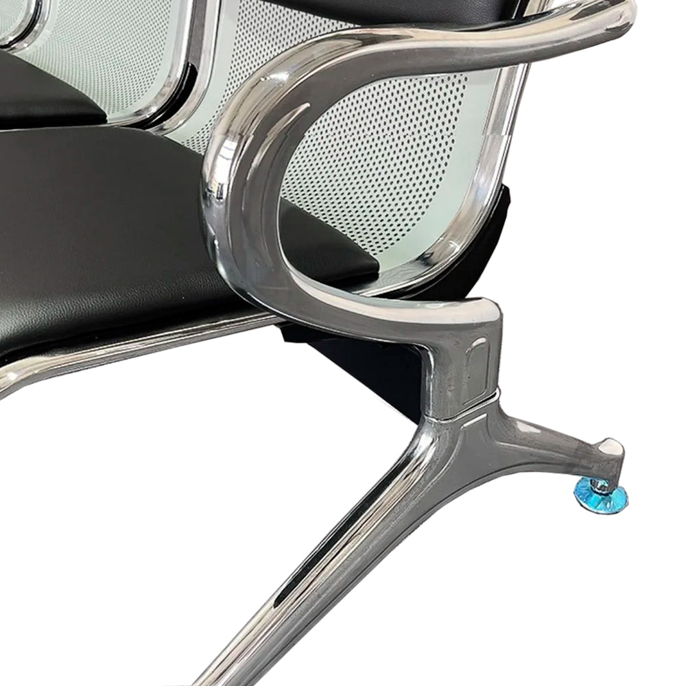 Silla Tandem 1 Puesto Tapizado Negro