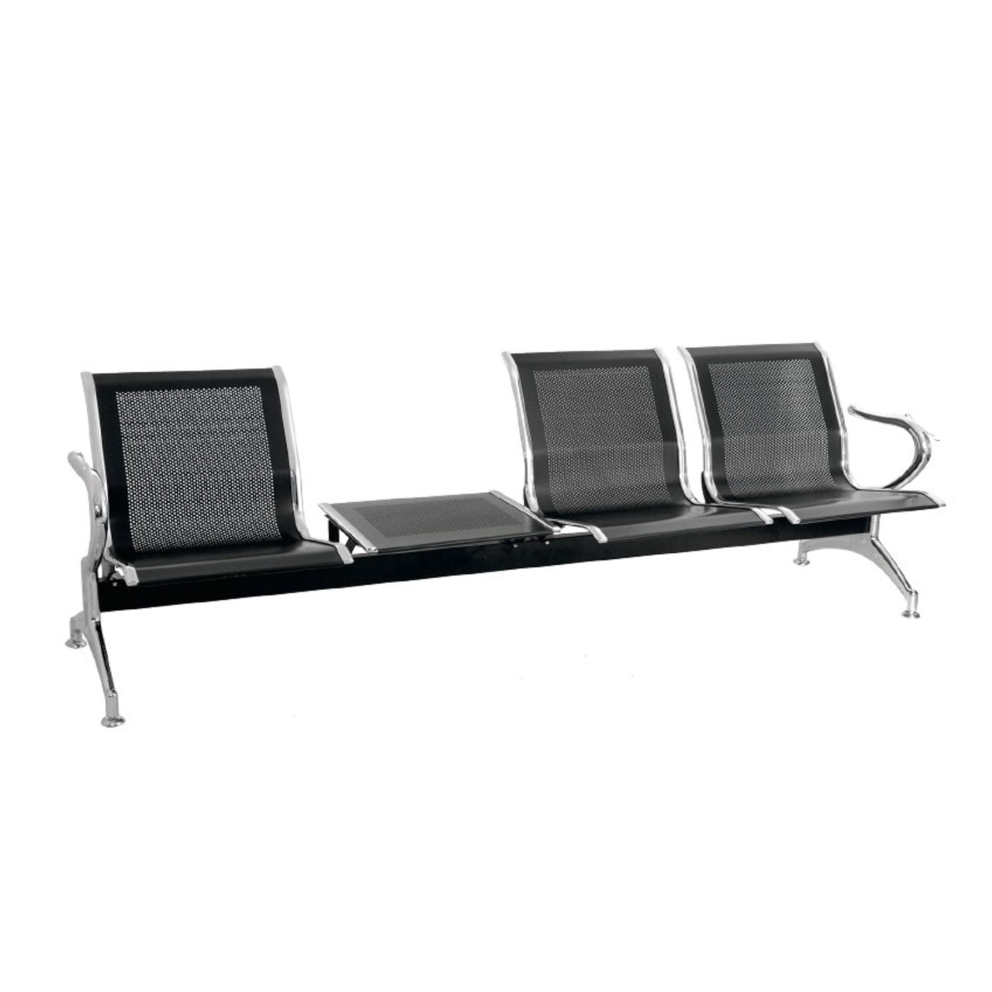 Silla Tandem 3X1 Mesa Cromado Negro