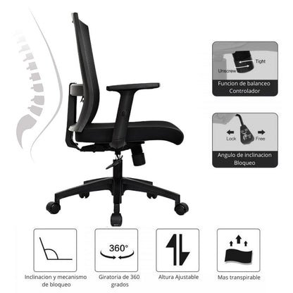 Silla De Oficina Monik Gerente Negro