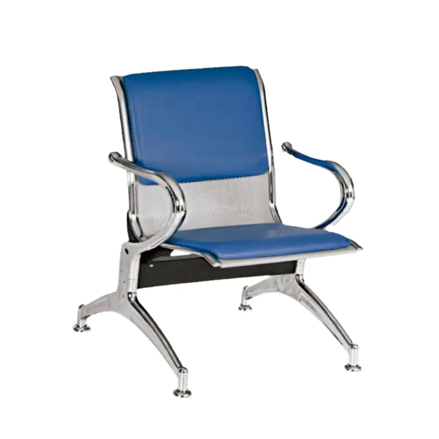 Silla Tandem 1 Puesto Tapizado Azul