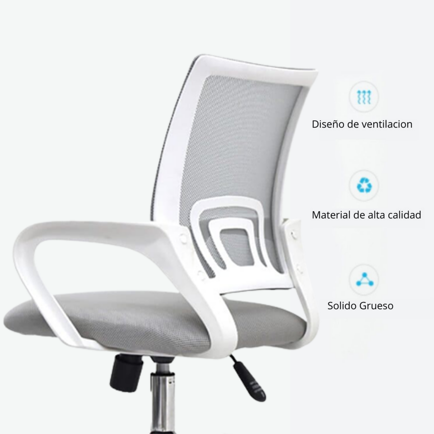 Silla De Oficina Colors Premium Gris Blanco