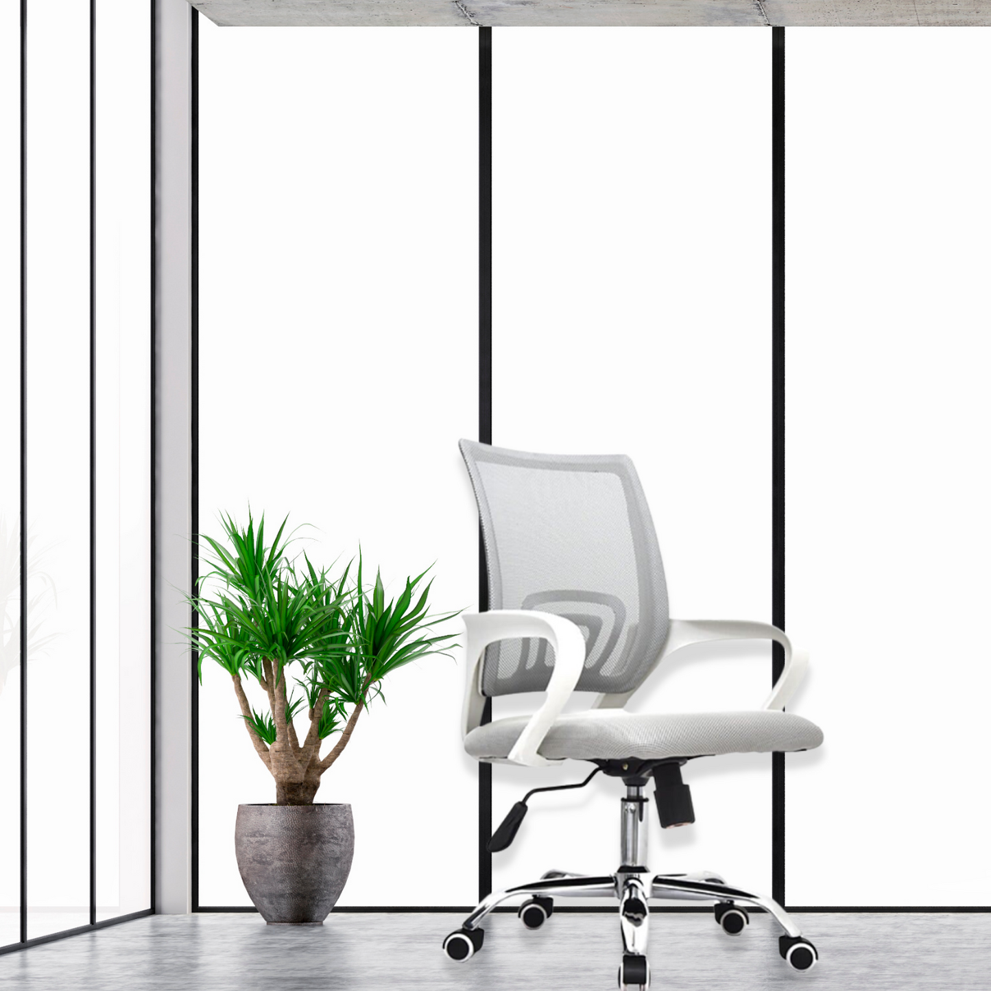 Silla De Oficina Colors Premium Gris Blanco
