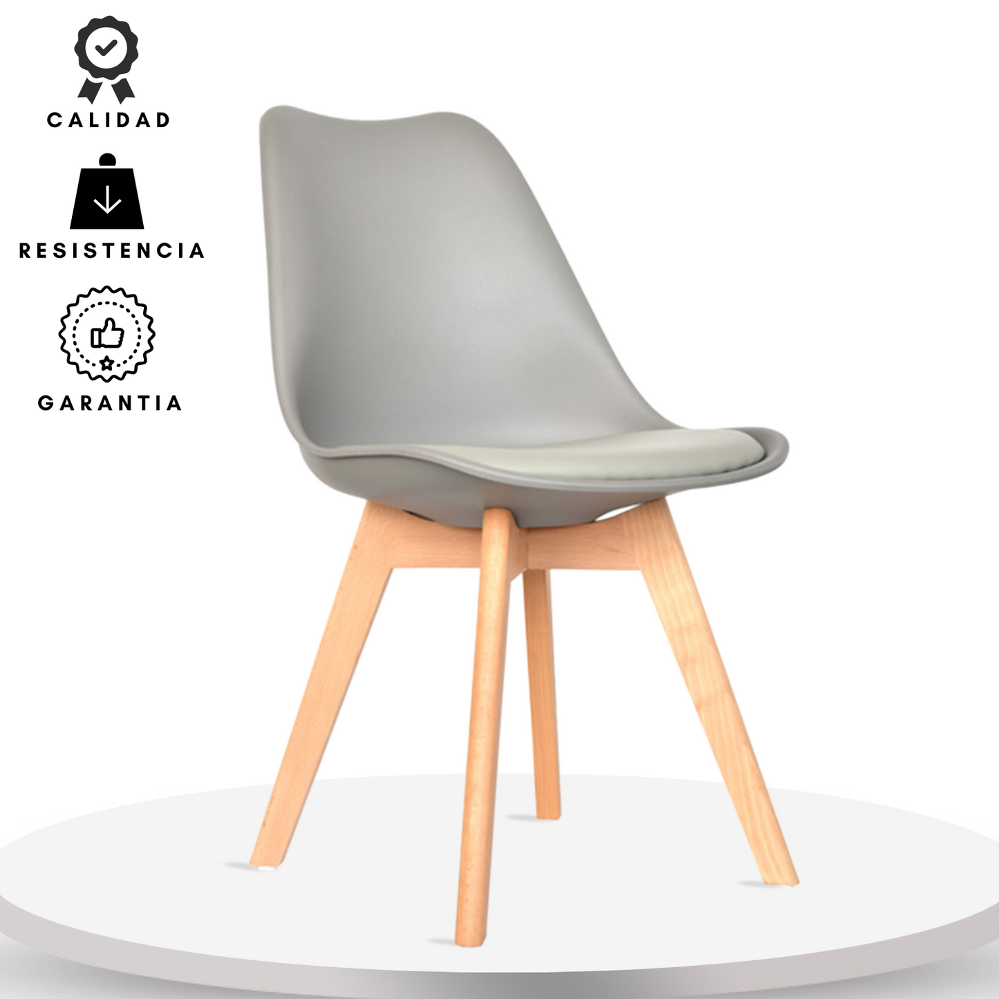 Silla Tapizada Milano Gris