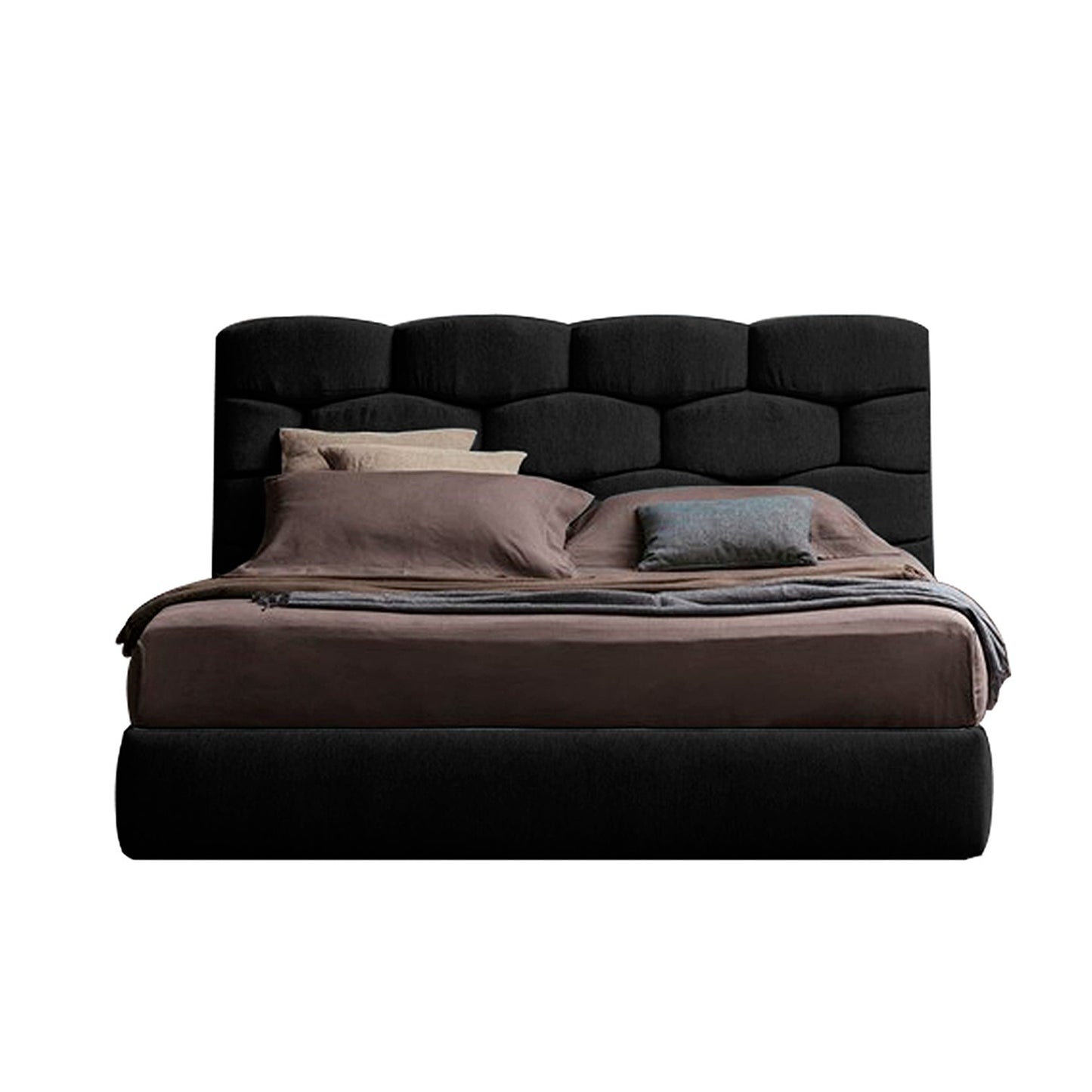 Base Cama Con Espaldar Queen Esmeralda Negro