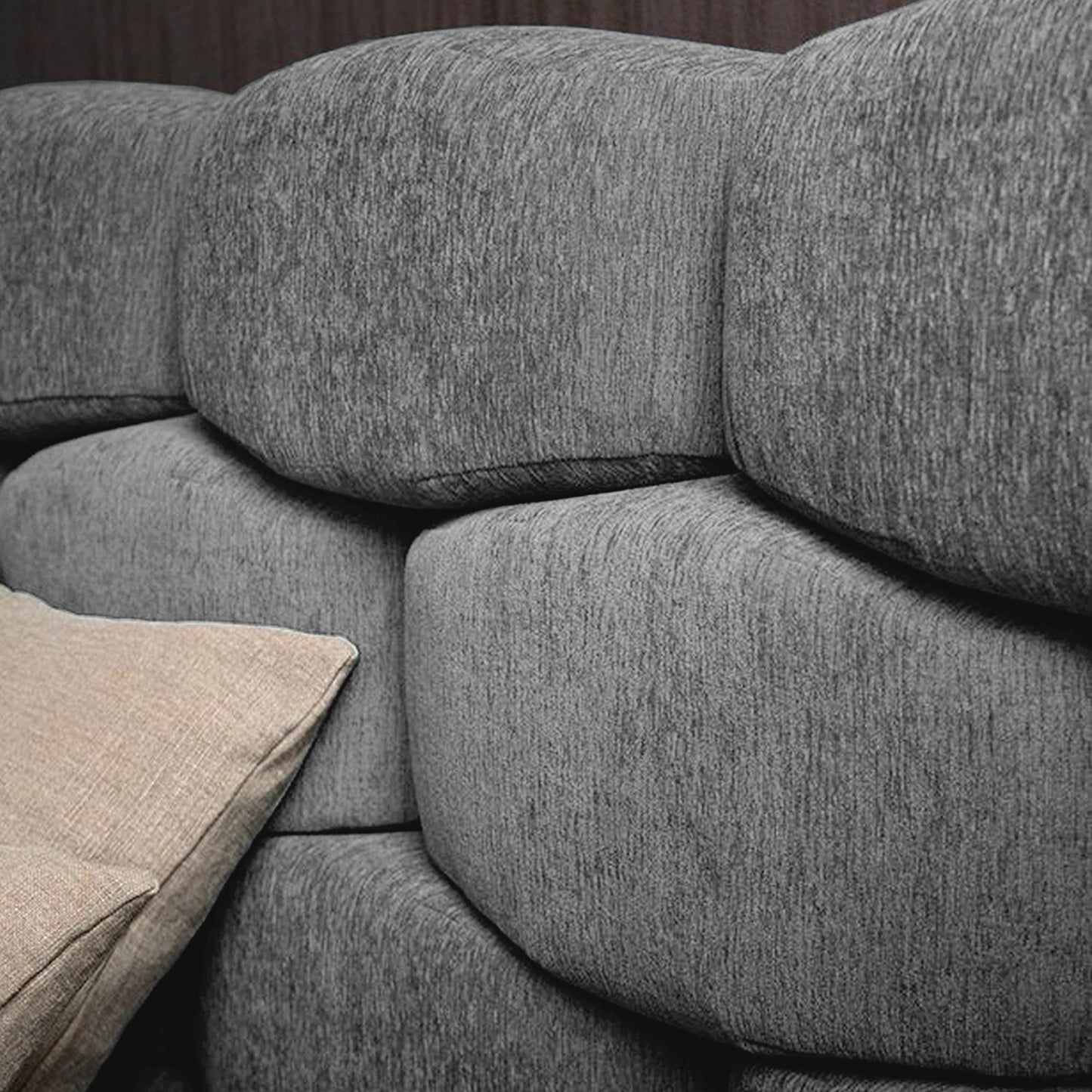 Base Cama Con Espaldar Queen Esmeralda Gris Plata