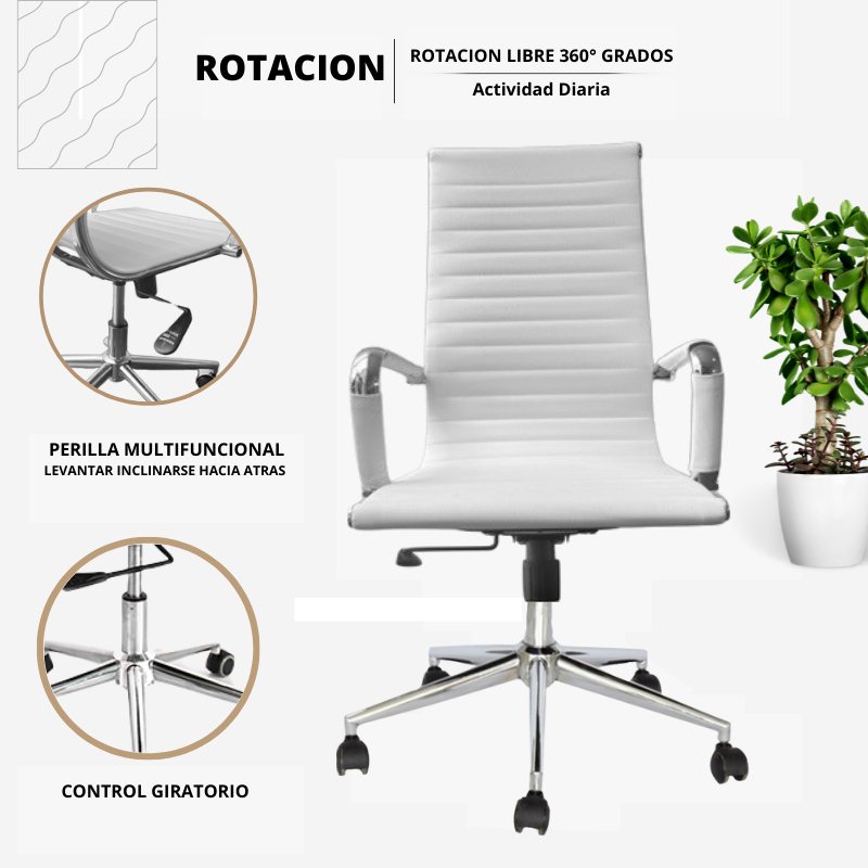 Silla De Oficina Lujo Blanco