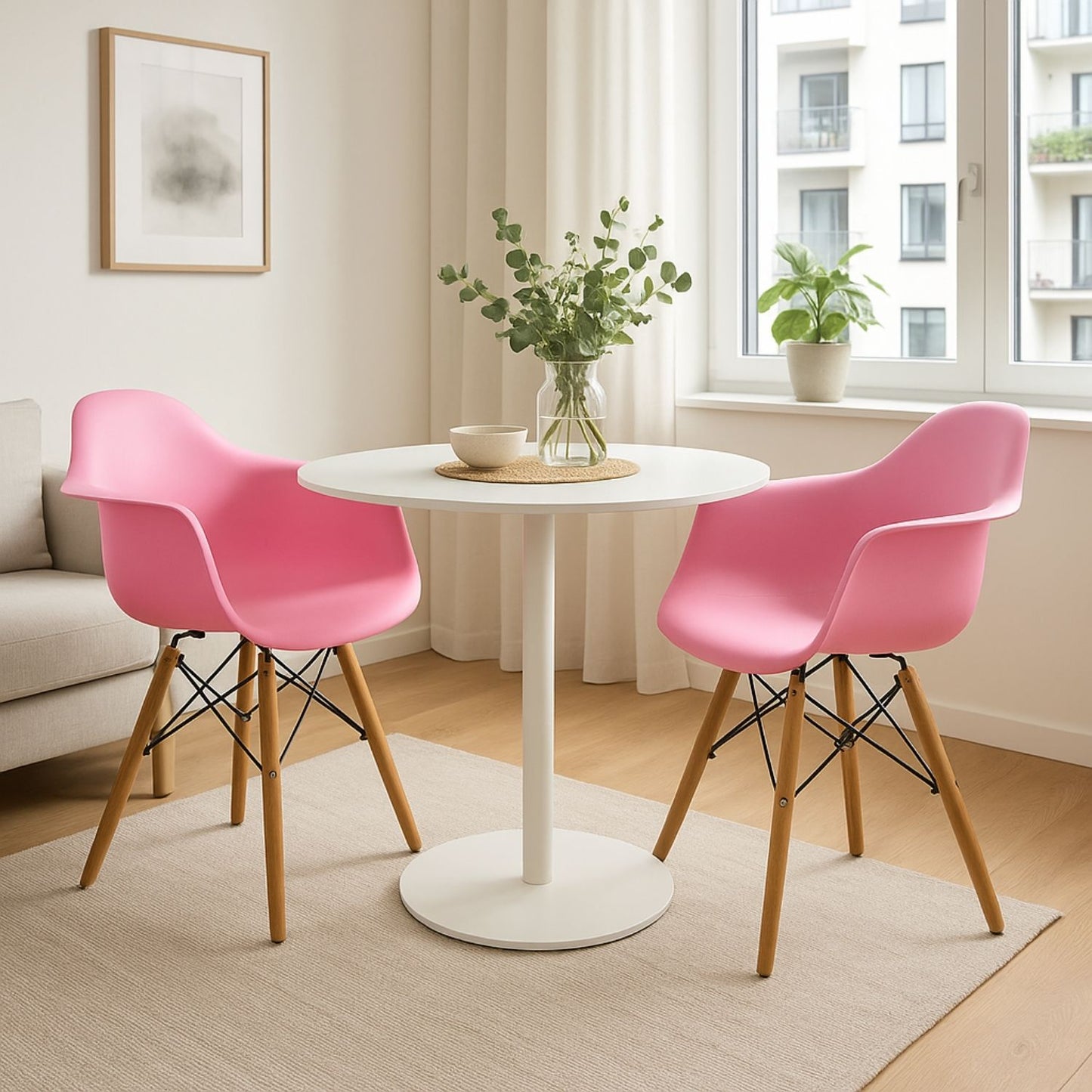 Silla Eames Brazos Rosada