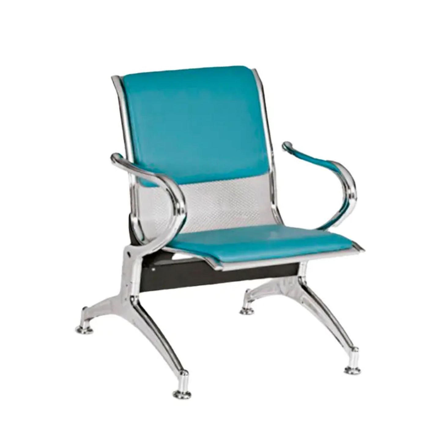 Silla Tandem 1 Puesto Tapizado Verde