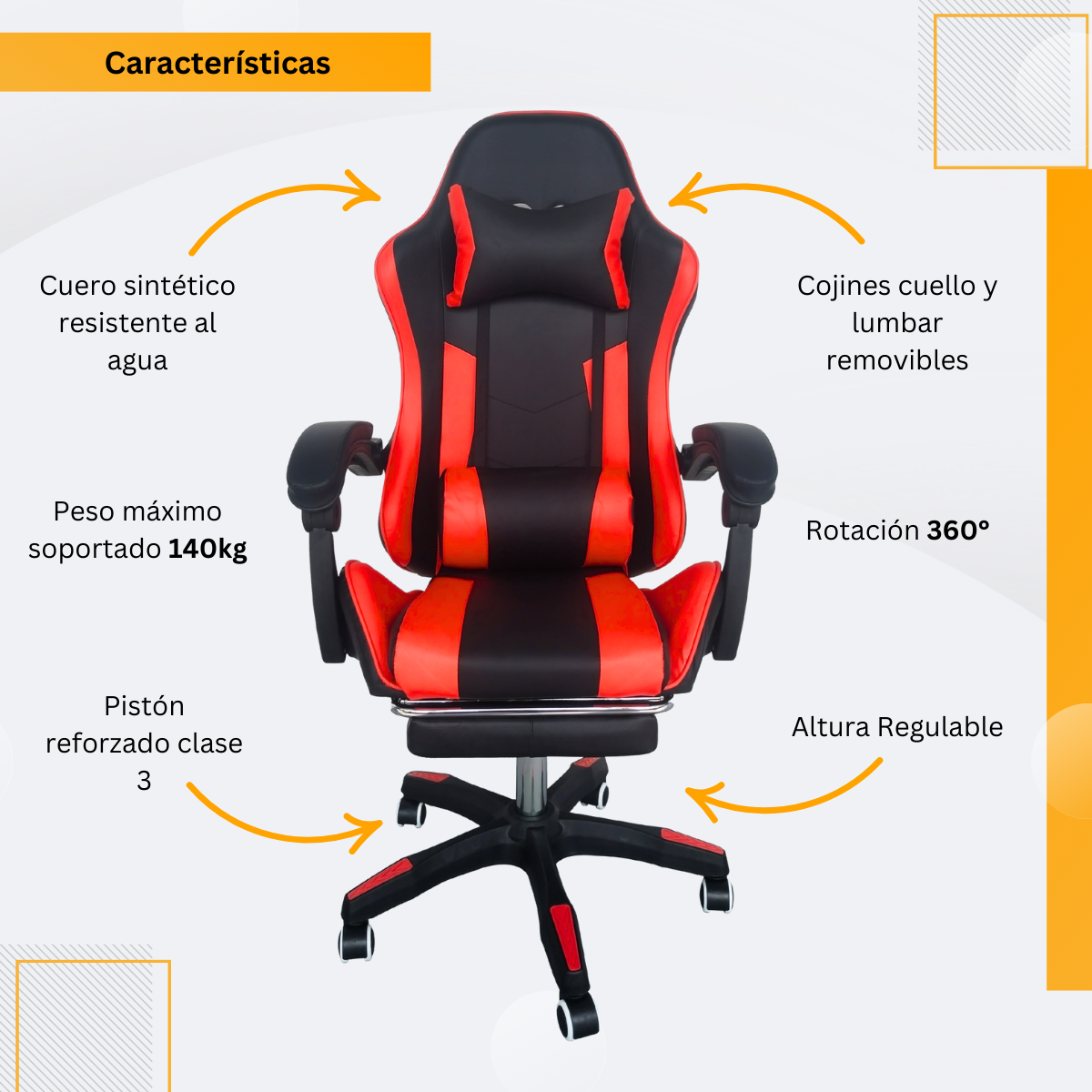 Silla Gamer Ergonomica Reclinable Kairo Azul