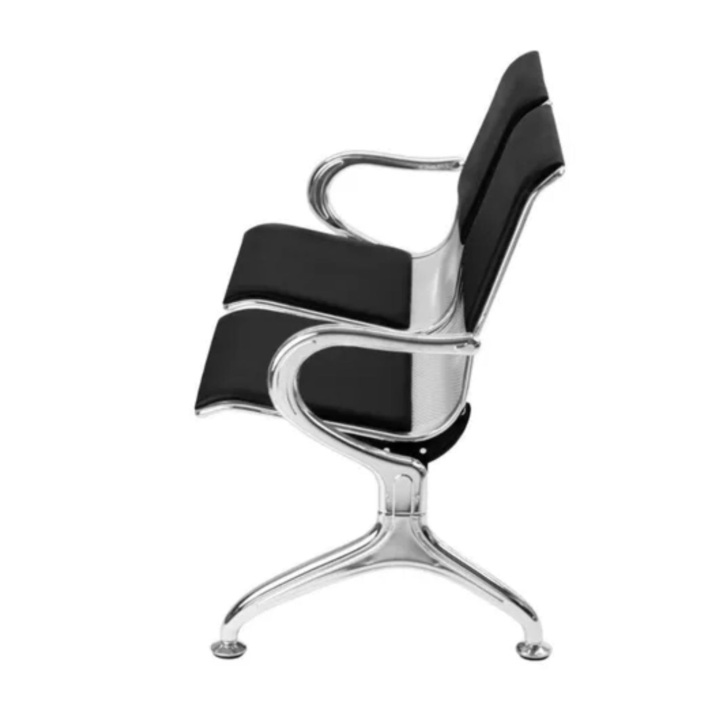 Silla Tandem 2 Puesto Tapizado Negro