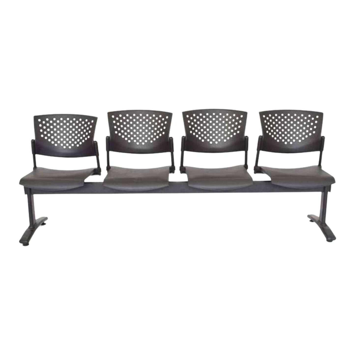 Silla Tandem 4 Puestos Base Negra FLY Negro