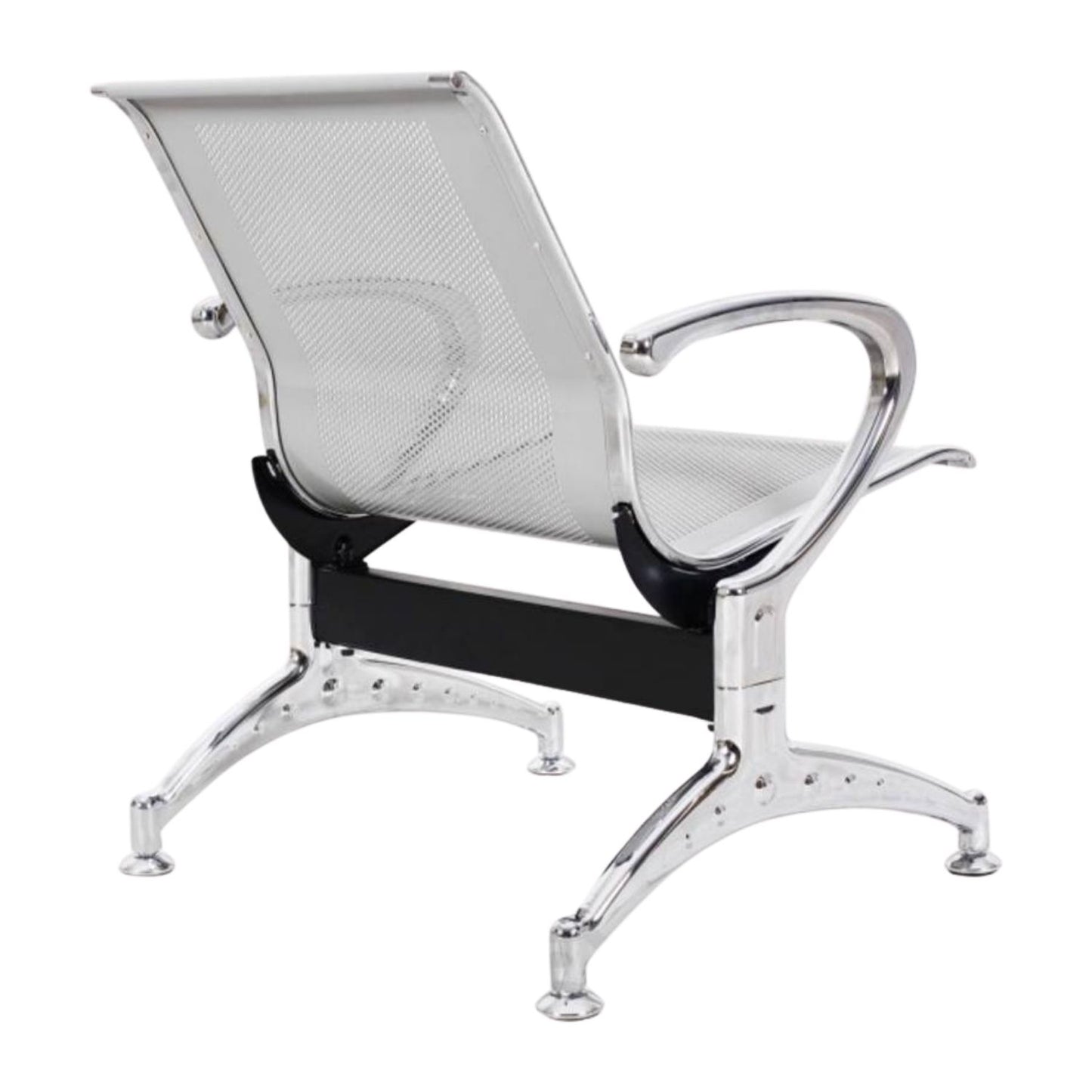 Silla Tandem 1 Puesto Cromado Azul