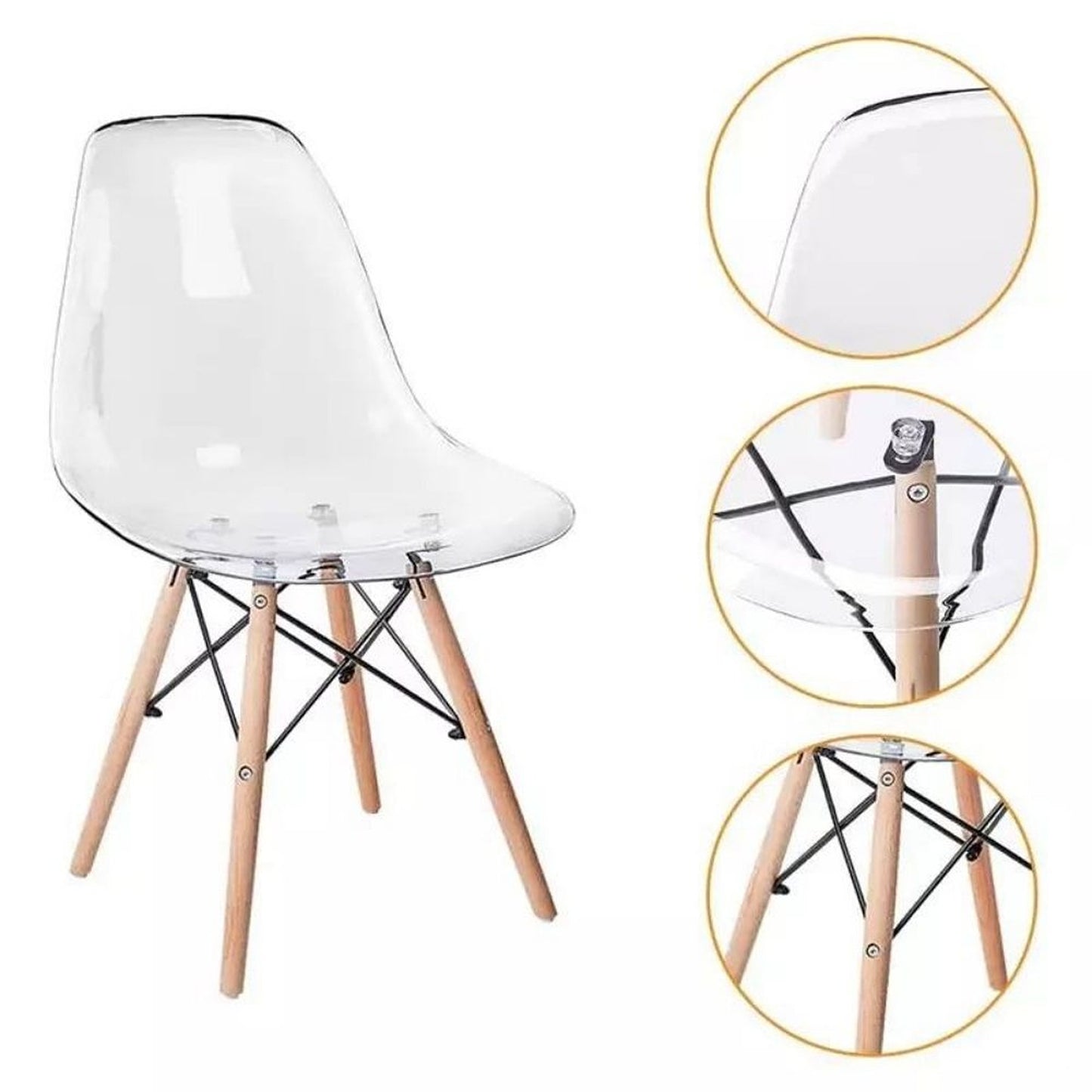 Silla Eames acrilico transparente