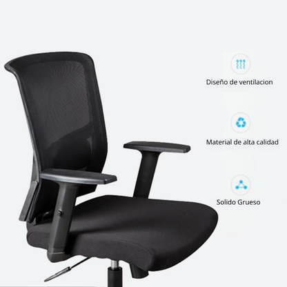 Silla De Oficina Italiana Cuba Negro