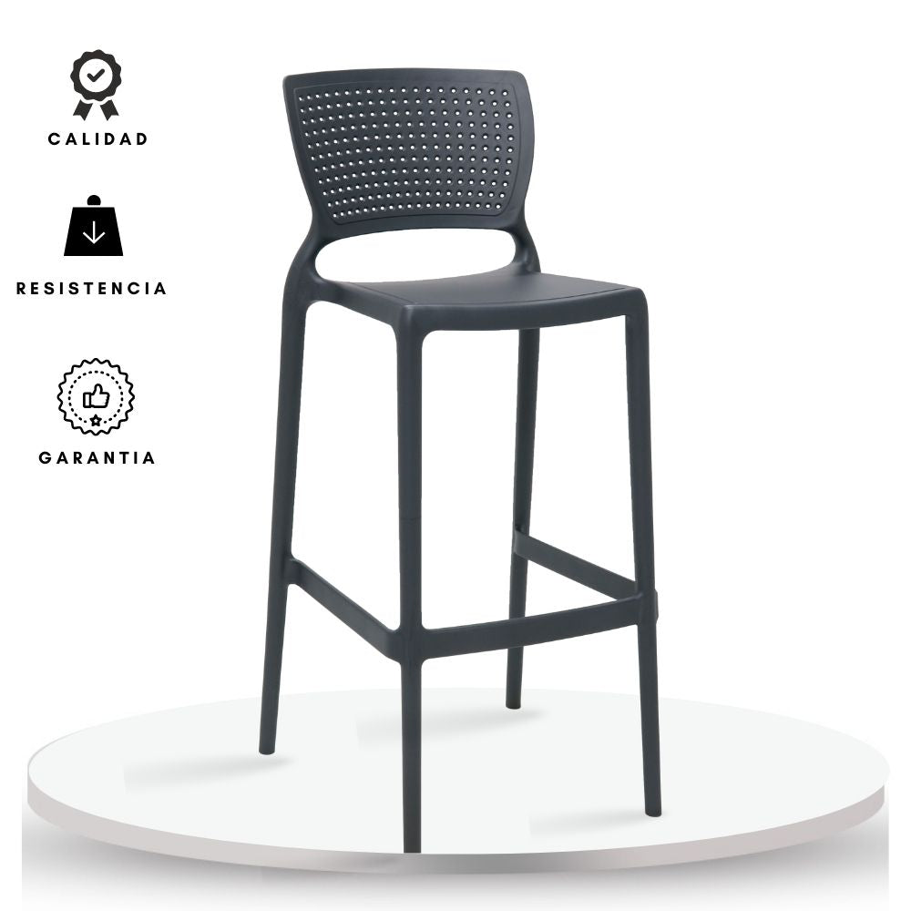 Silla de Barra Alice Negro
