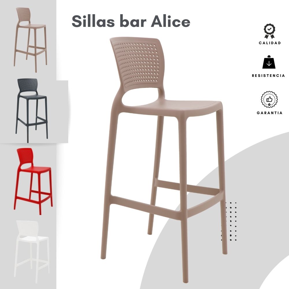 Silla de Barra Alice Beige