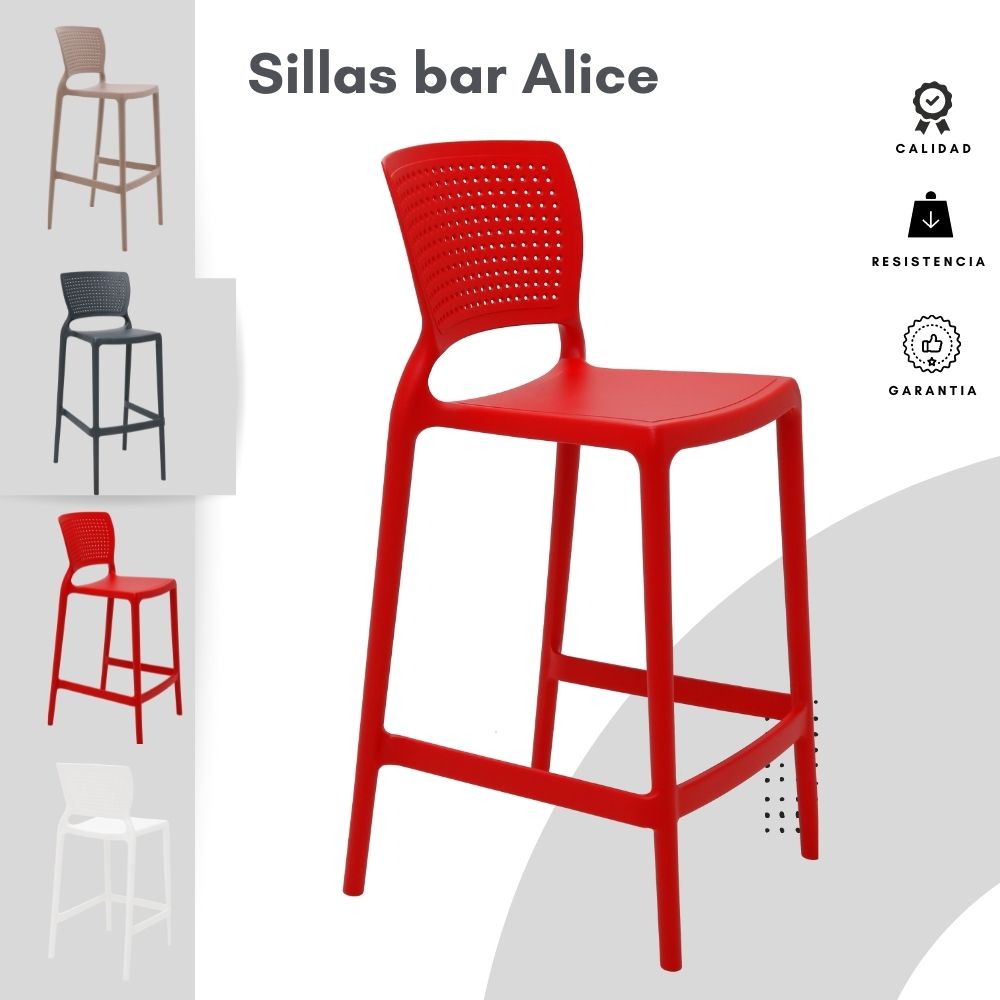 Silla de Barra Alice Rojo
