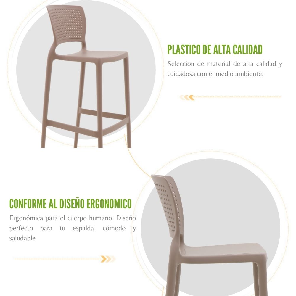Silla de Barra Alice Beige