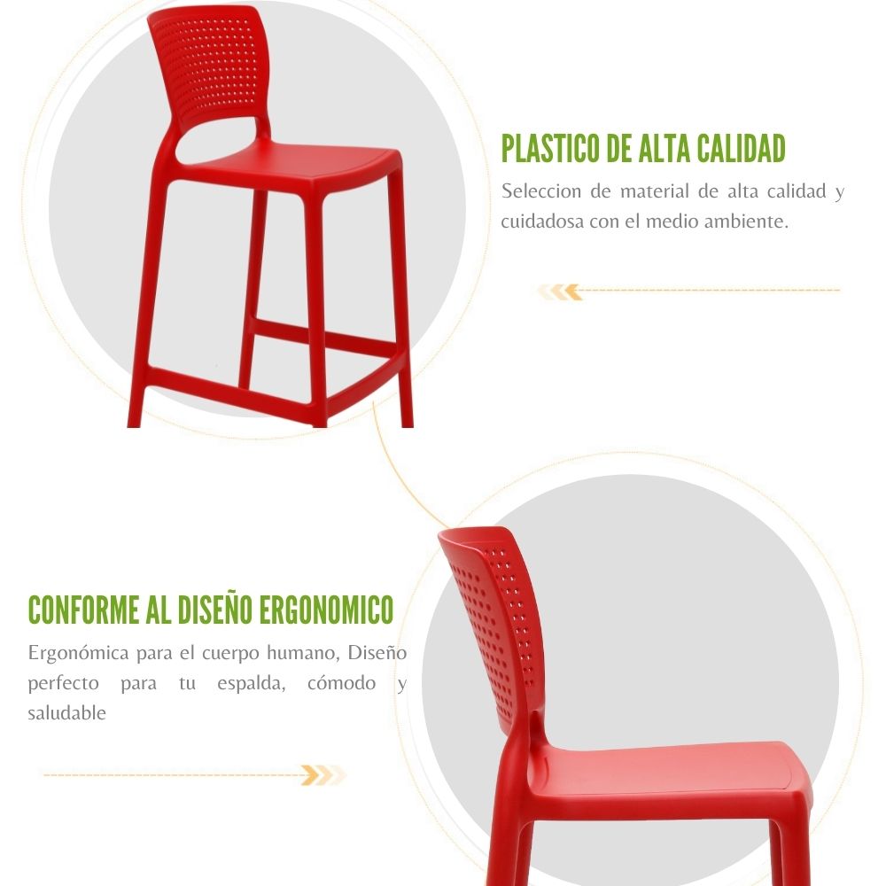 Silla de Barra Alice Rojo