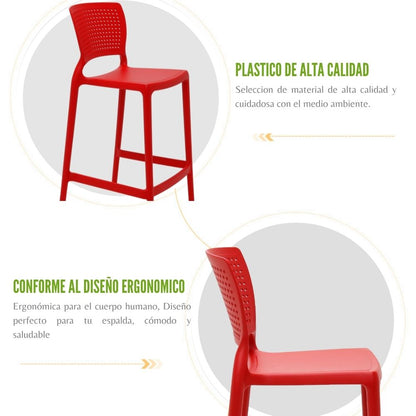 Silla de Barra Alice Rojo