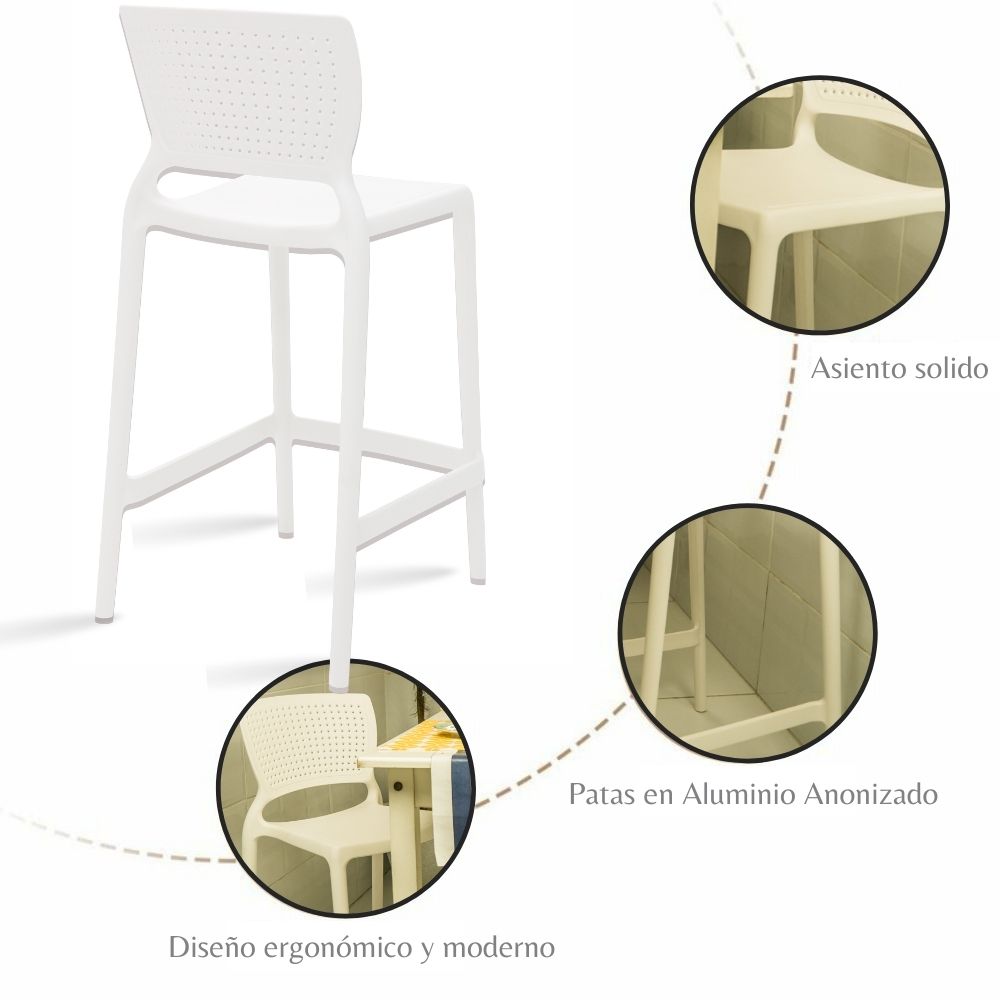 Silla de Barra Alice Blanco