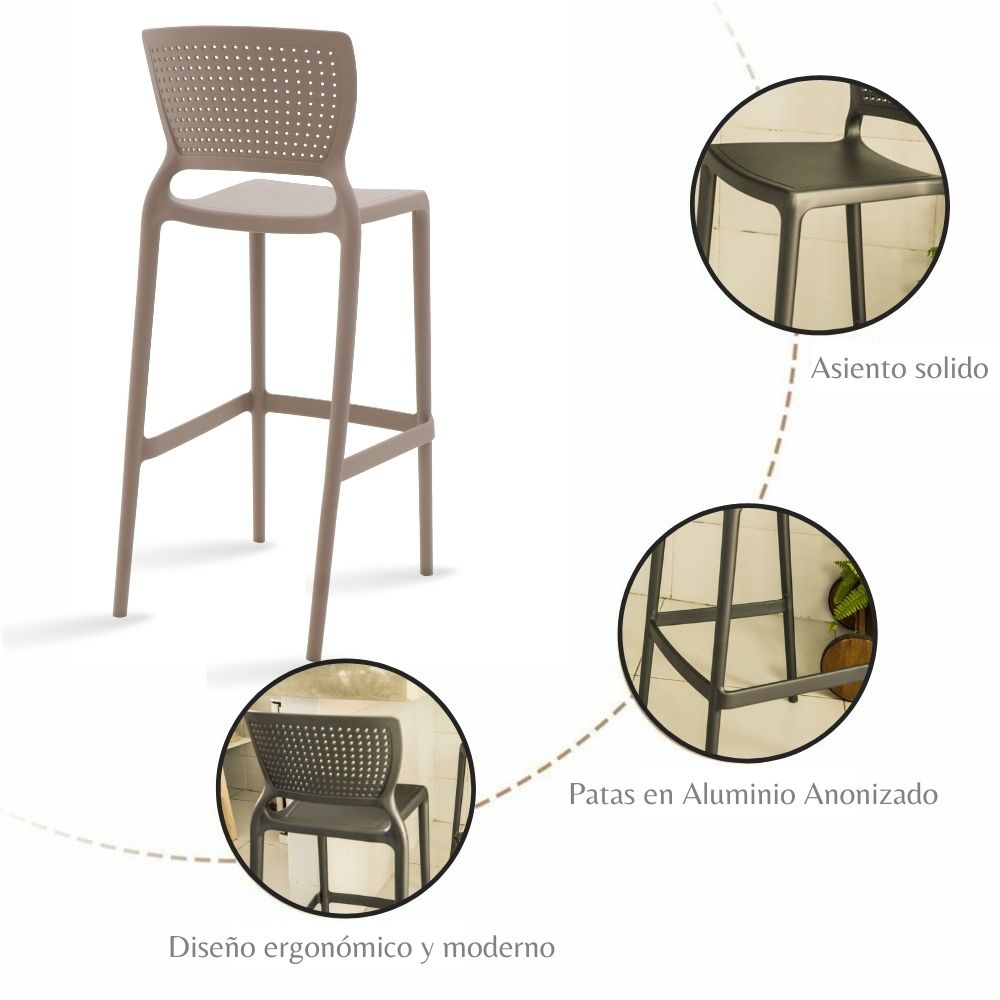 Silla de Barra Alice Beige