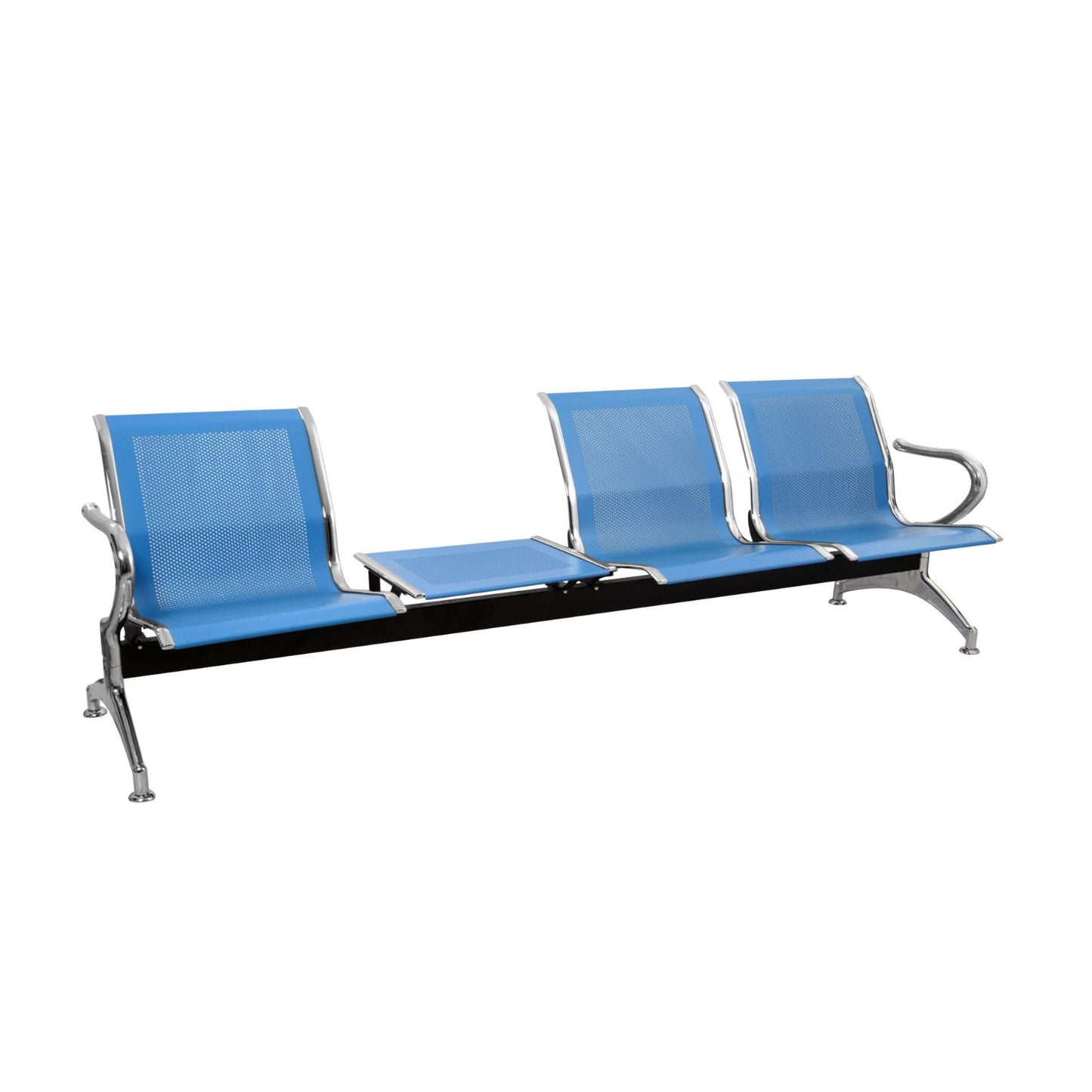 Silla Tandem 3X1 Mesa Cromado Azul