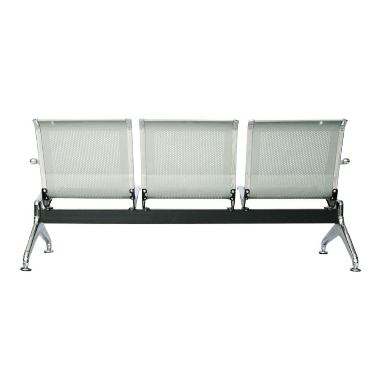 Silla Tandem 3 Puesto Cromado Verde
