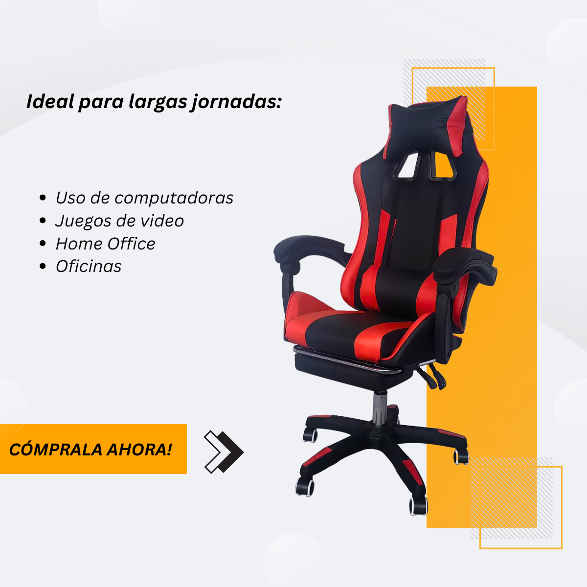 Silla Gamer Ergonomica Reclinable Kairo Azul