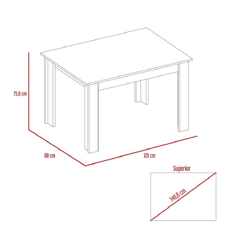Mesa De Comedor Levara Rovere 4 Puestos