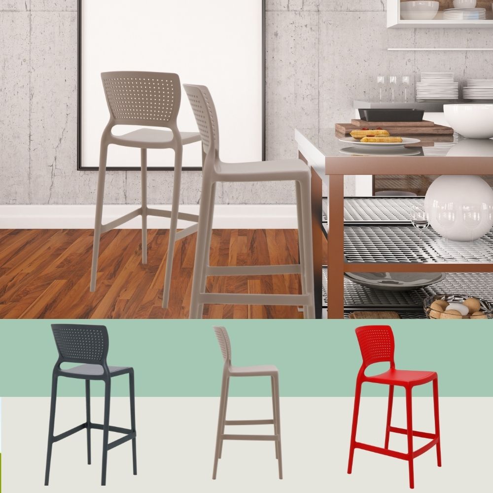 Silla de Barra Alice Beige