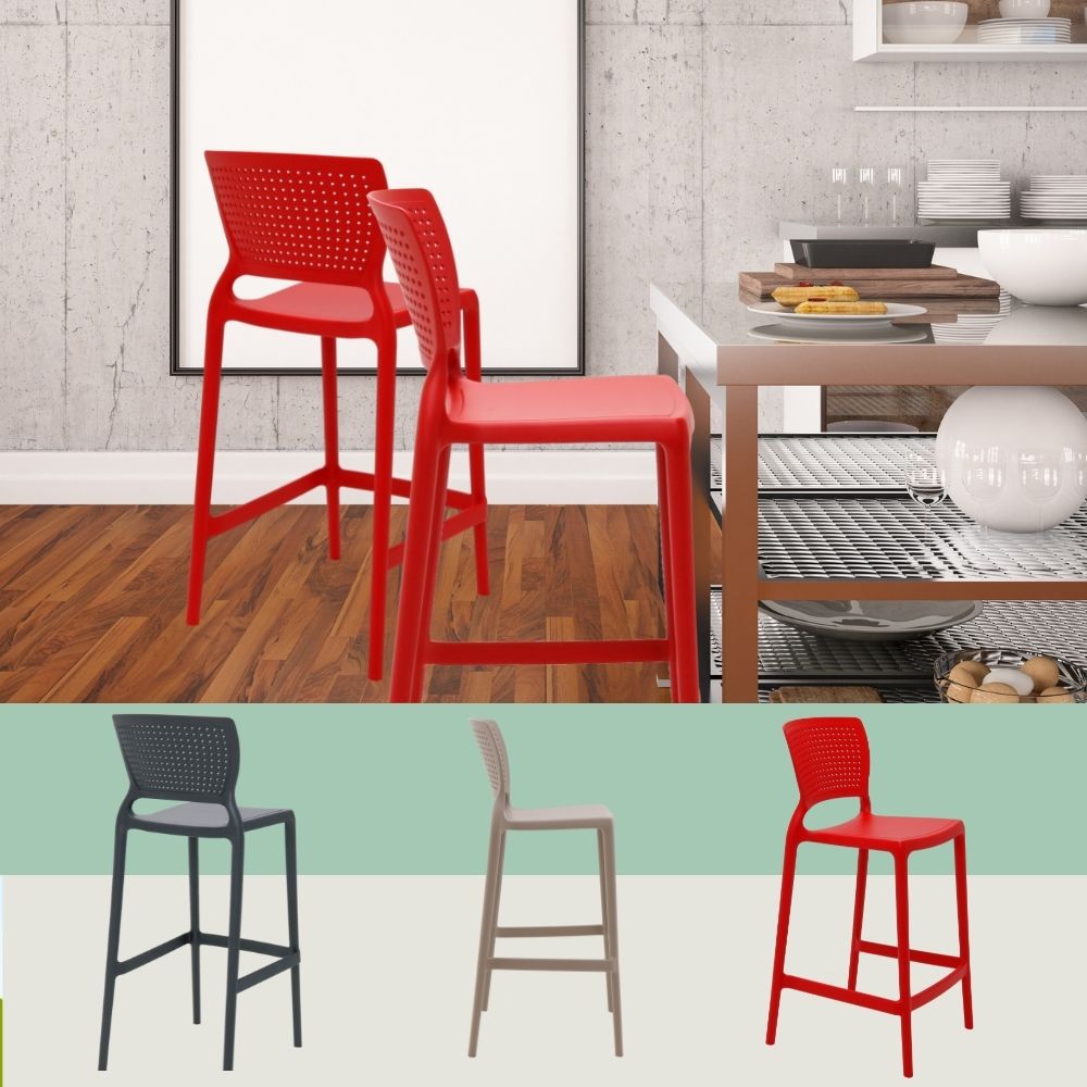 Silla de Barra Alice Rojo