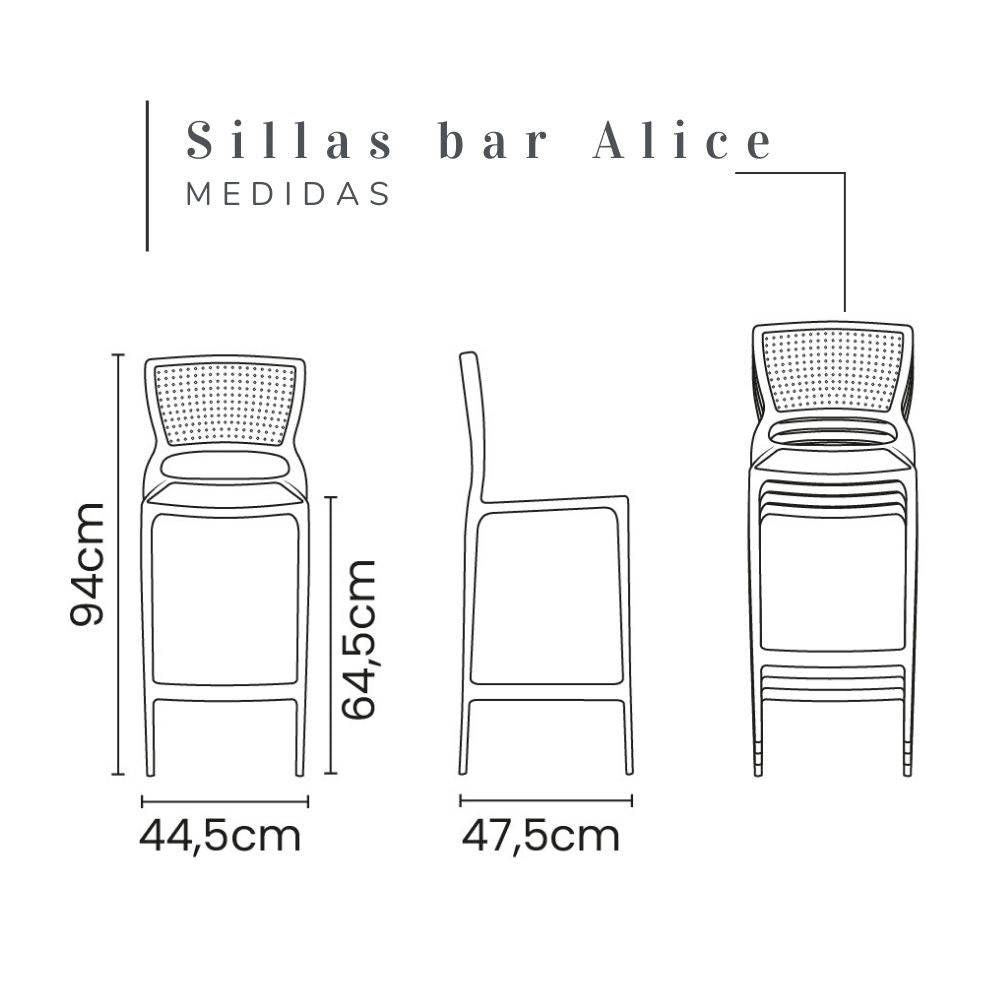 Silla de Barra Alice Blanco