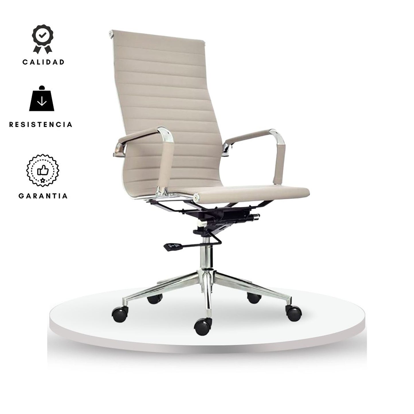Silla De Oficina Presidente Beige