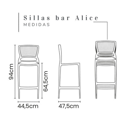Silla de Barra Alice Rojo