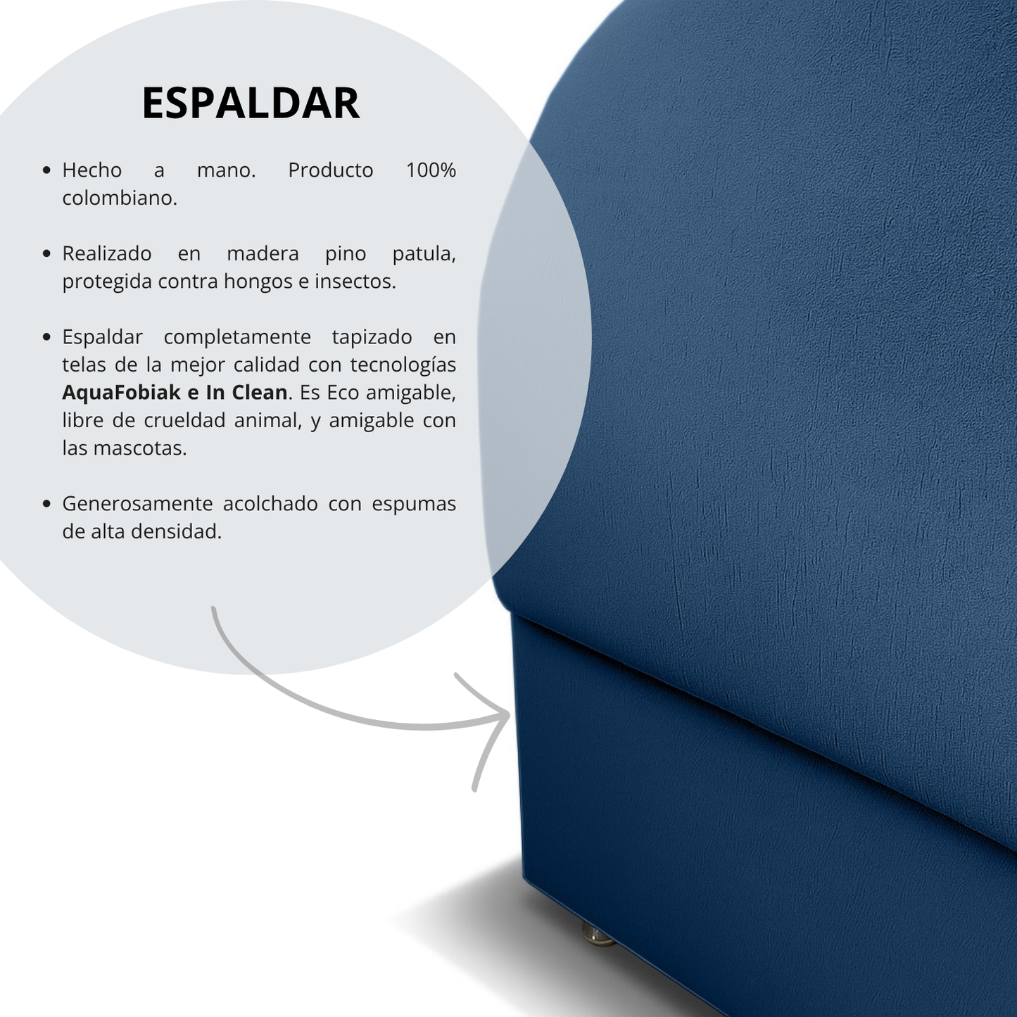 Base Cama con Espaldar Semidoble Infantil Mia azul