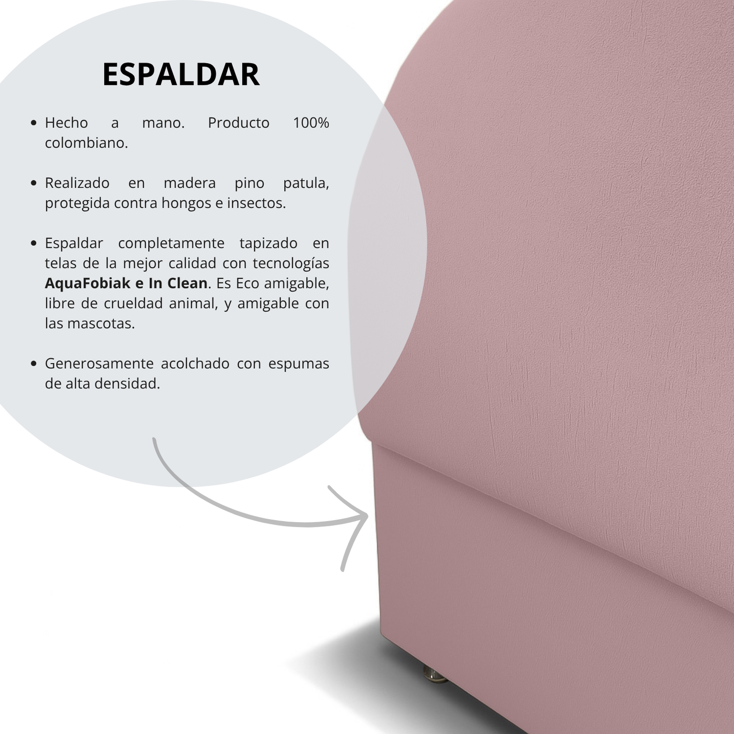 Base Cama con Espaldar Sencillo Infantil Mia rosado