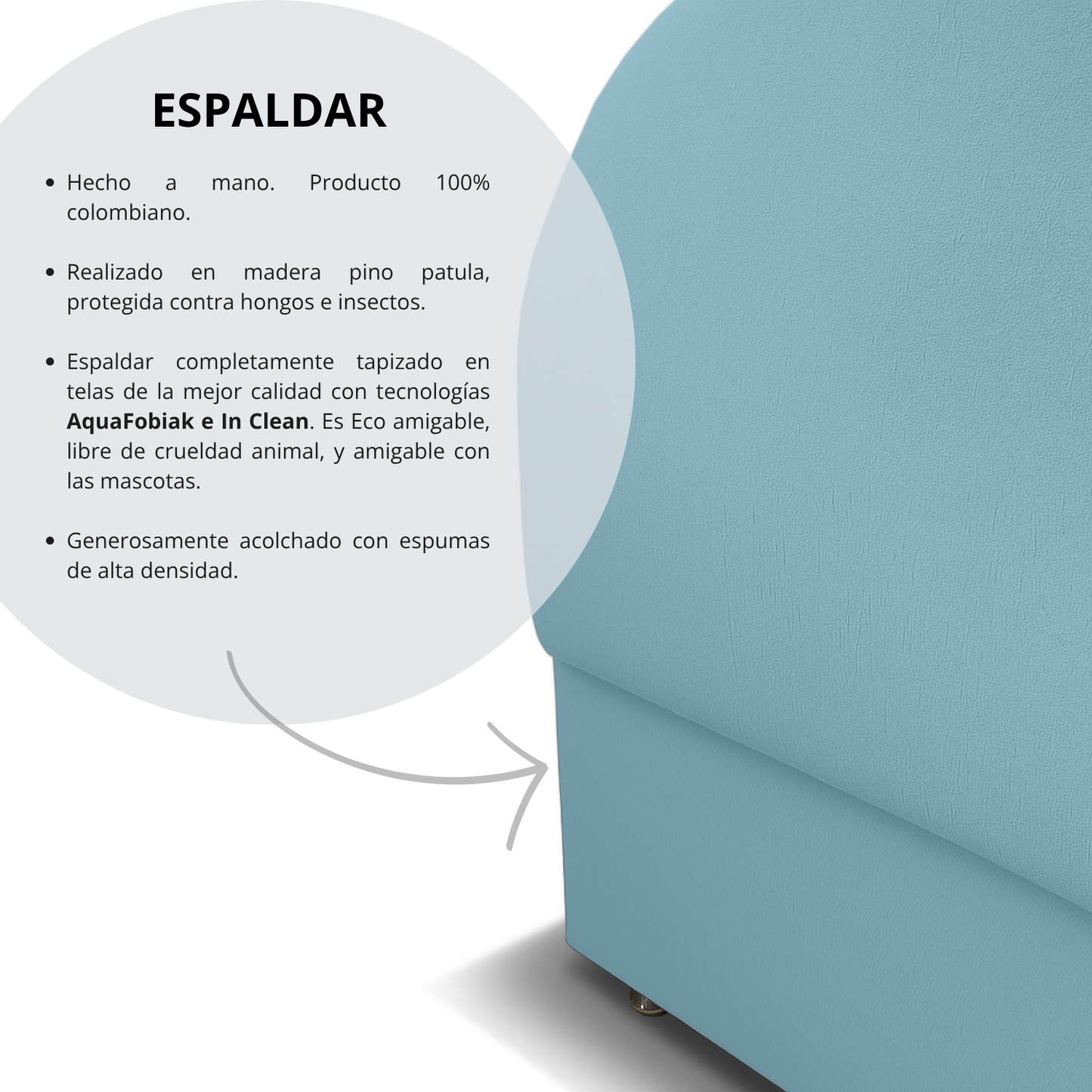 Base Cama con Espaldar Semidoble Infantil Mia azul claro