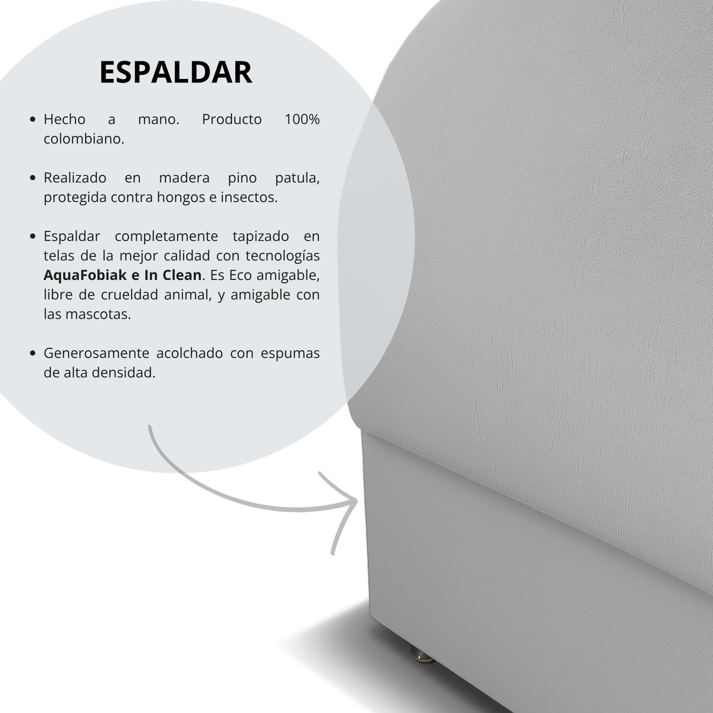Base Cama con Espaldar Semidoble Infantil Mia gris