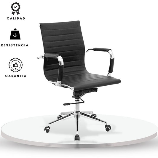 Silla De Oficina Presidente Espalda Media Negro