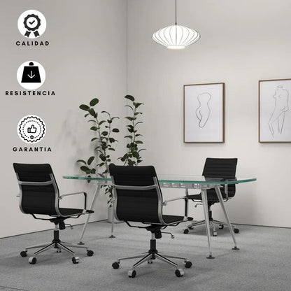 Silla De Oficina Presidente Espalda Media Negro