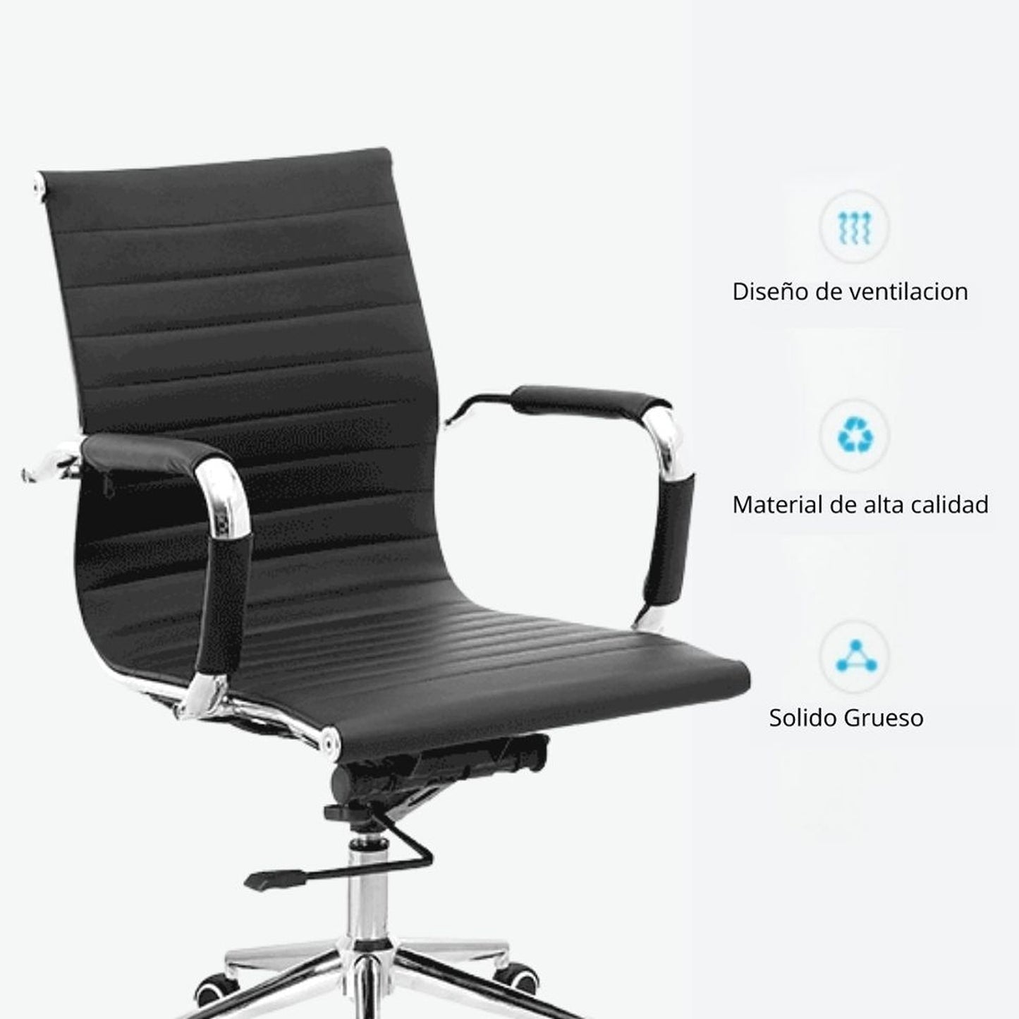 Silla De Oficina Presidente Espalda Media Negro