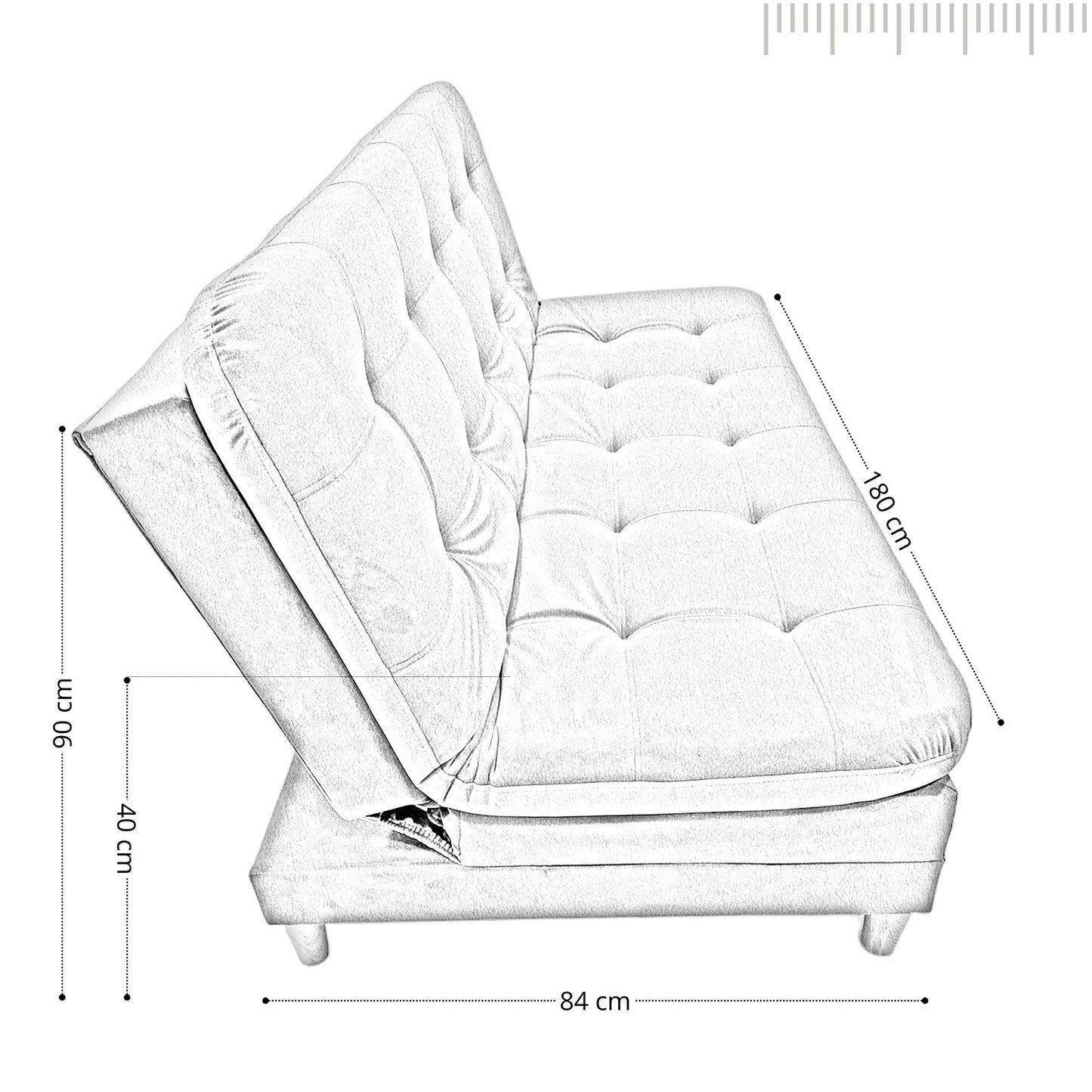 Sofa cama 3 Posiciones Clic Clac Yezz gris plomo 180 cm