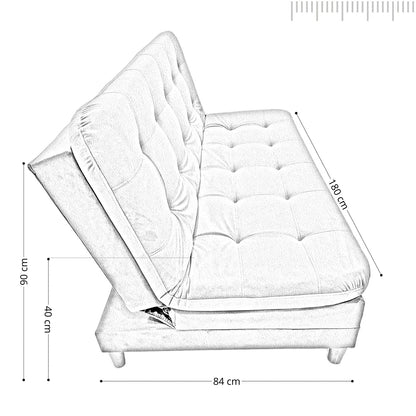 Sofa cama 3 Posiciones Clic Clac Yezz gris plomo 180 cm