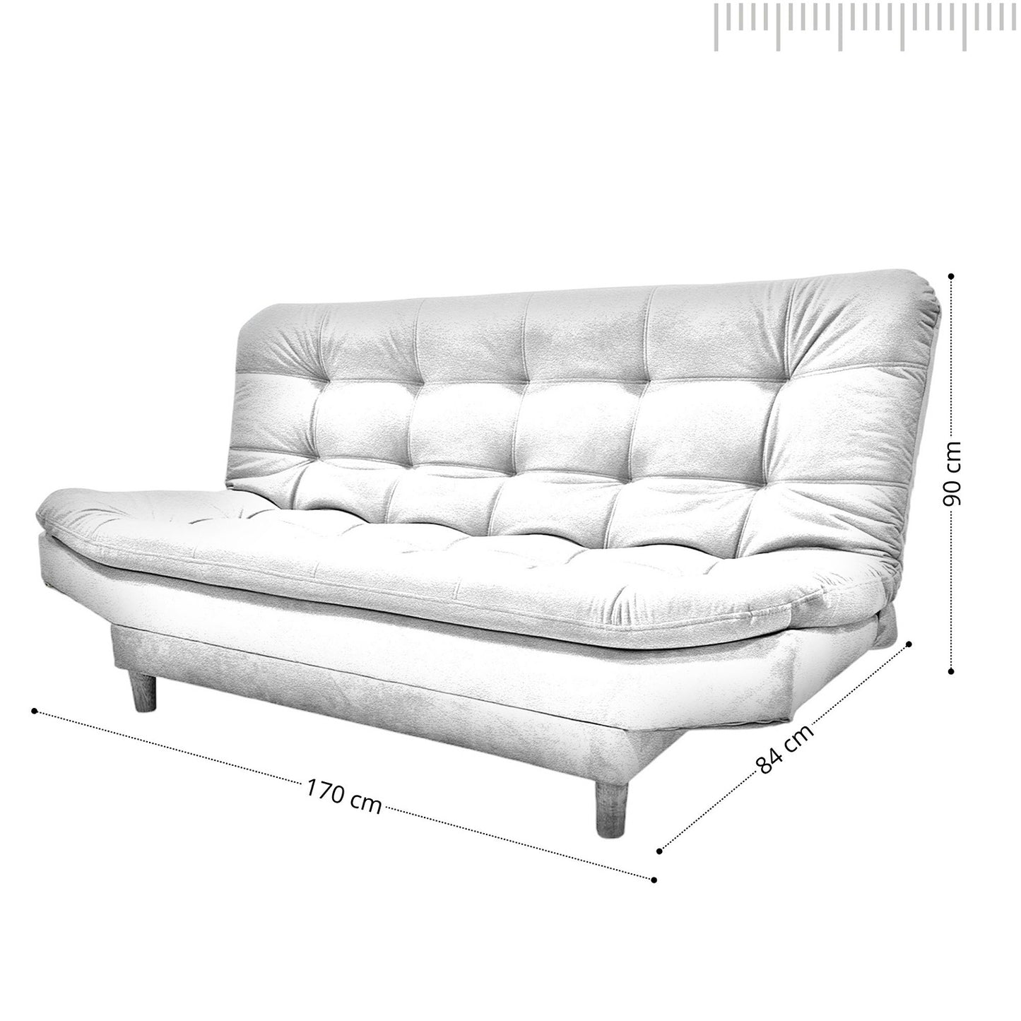 Sofa cama 3 Posiciones Clic Clac Zou gris plomo 170 cm
