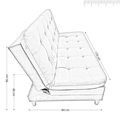 Sofa cama 3 Posiciones Clic Clac Yezz gris 170 cm